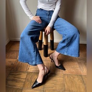 NEW Le Palazzo Crop Blue Wide Leg Jeans FRAME size 25